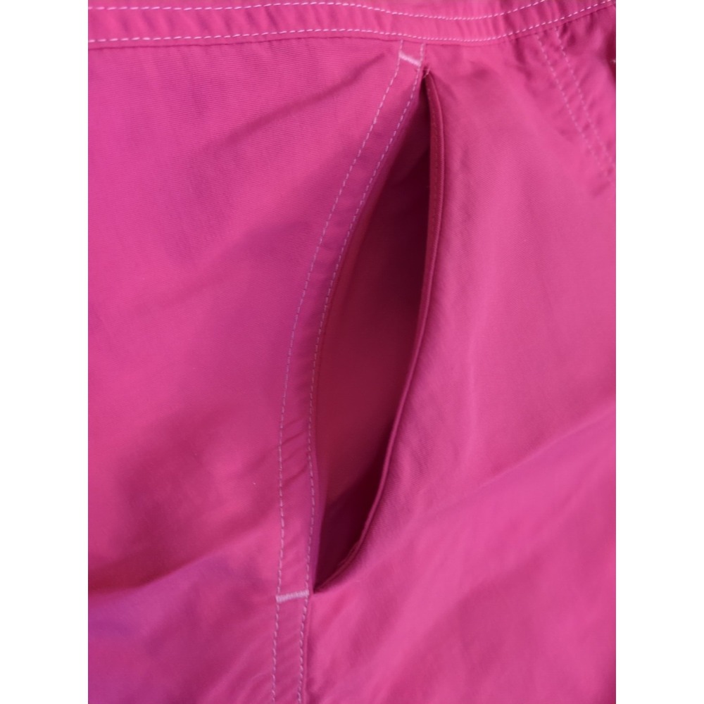 Cute LL Bean Cropped Hiking Nylon Supplex Pants Womens 10 Hot Pink Color Pockets - Picture 5 of 12